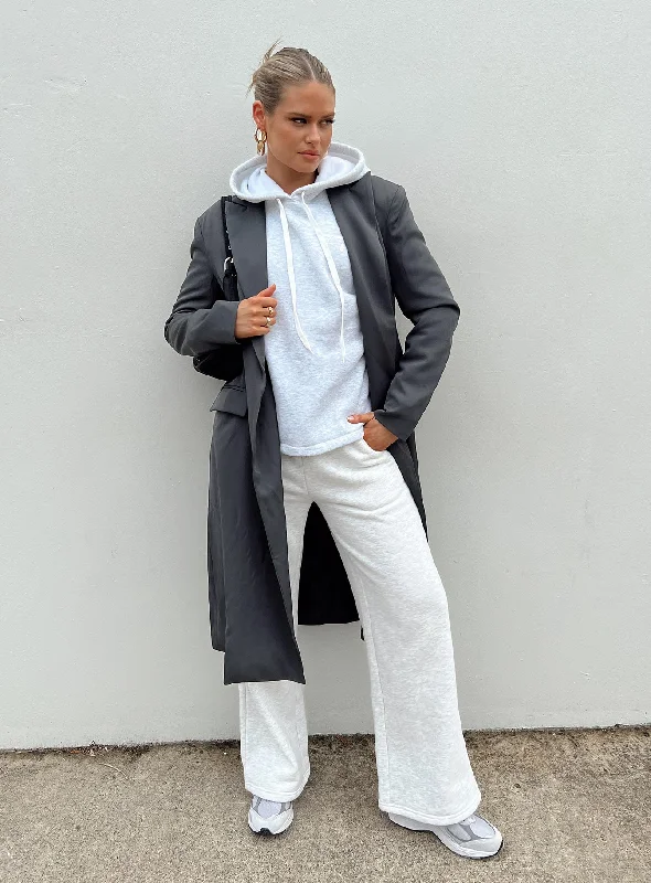 Archer Trench Coat Slate Fashionable Long Wool Trench