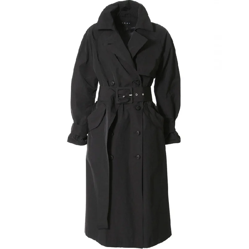 BLACK TRENCH COAT "CLAUDE" Fashionable Cropped Trench Coat