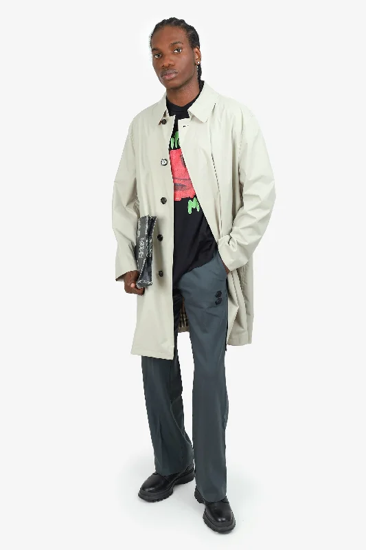 Burberry Beige Button-Up Trench Coat Size 44 Regular Mens Stylish Full-Length Trench Coat Burberry Beige Button-Up Trench Coat Size 44 Regular Mens Stylish Full-Length Trench Coat