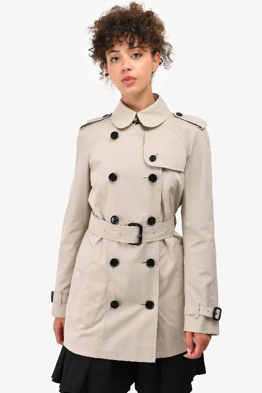 Burberry Beige Short Trench Trench Size 4 Casual Hooded Trench Jacket