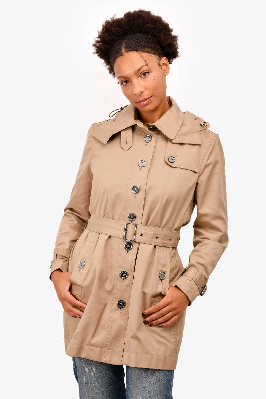 Burberry Brit Beige Zip-Up Trench Coat with Belt Size 14Y Petite Stylish Single-Breasted Trench Coat Burberry Brit Beige Zip-Up Trench Coat with Belt Size 14Y Petite Stylish Single-Breasted Trench Coat