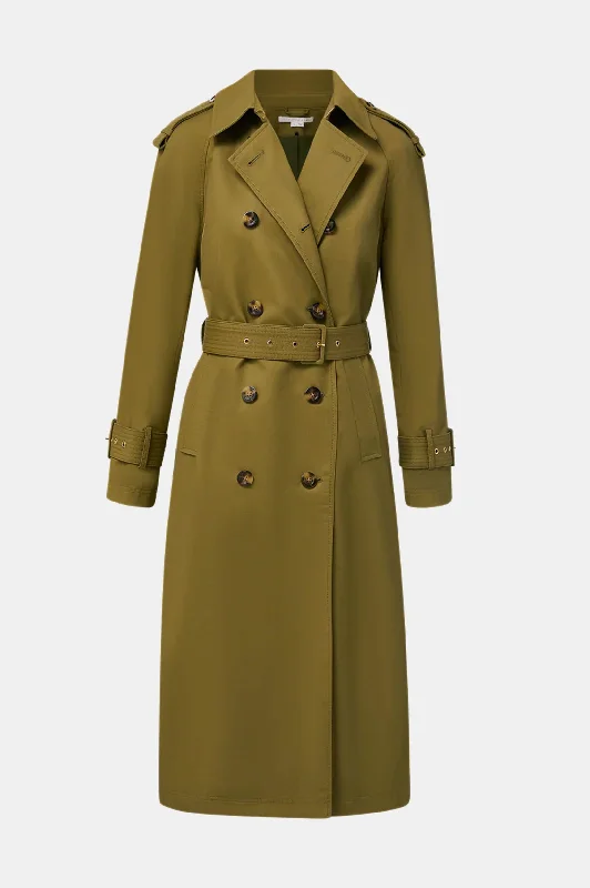 Conneley Dickey Trench Coat in Moss Stylish Sleeveless Trench Coat