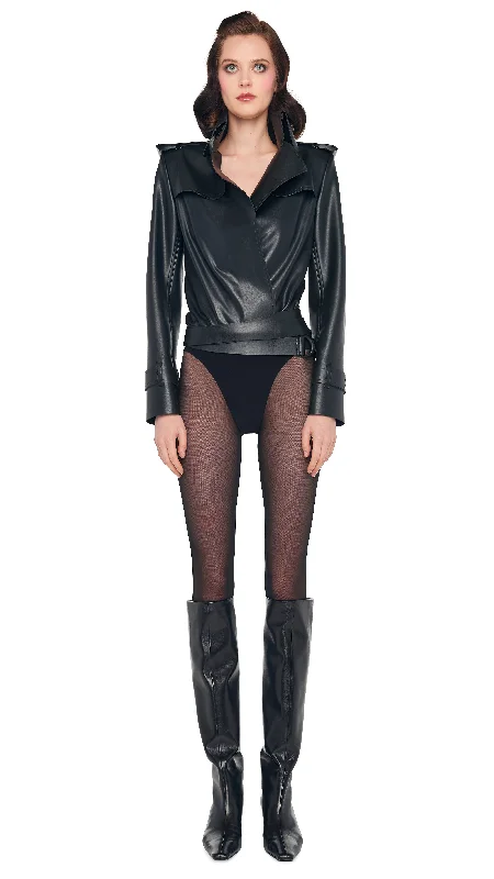 DOUBLE BREASTED TRENCH BODYSUIT Fashionable Wool Trench Coat
