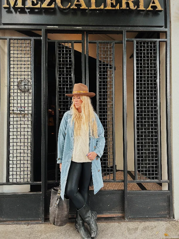 Hayes Denim Trench Coat Warm Plaid Wool Trench