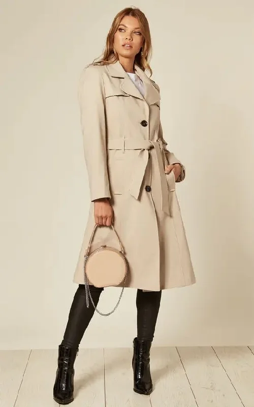 Spring/Summer Lightweight Military Duster Trench Coat Classic Double-Breasted Wool Trench