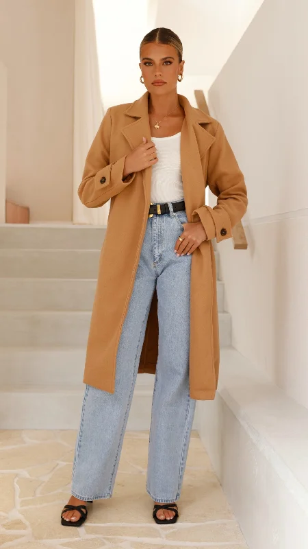 Lue Trench Coat - Camel Classic Single-Breasted Trench