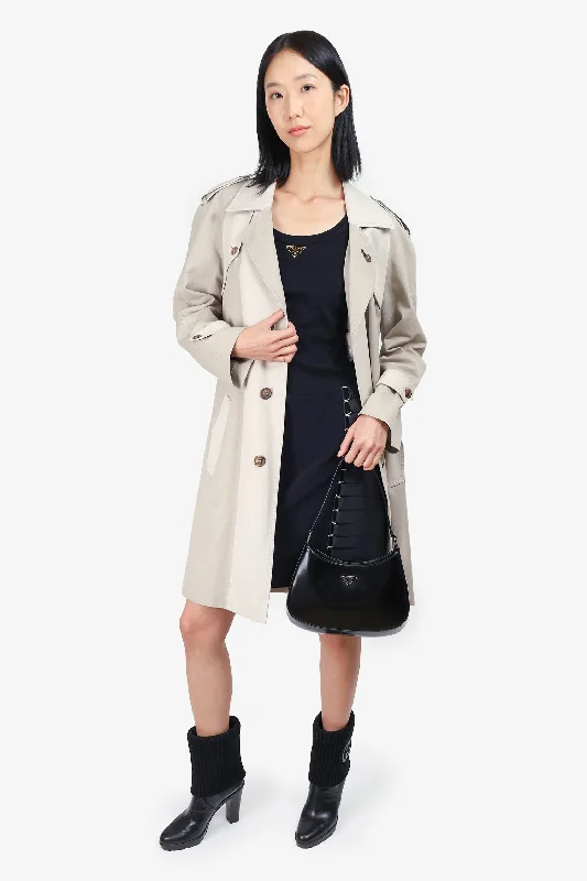 Maison Margiela Beige Belted Trench Coat Size 48 Elegant Button-Up Trench Coat