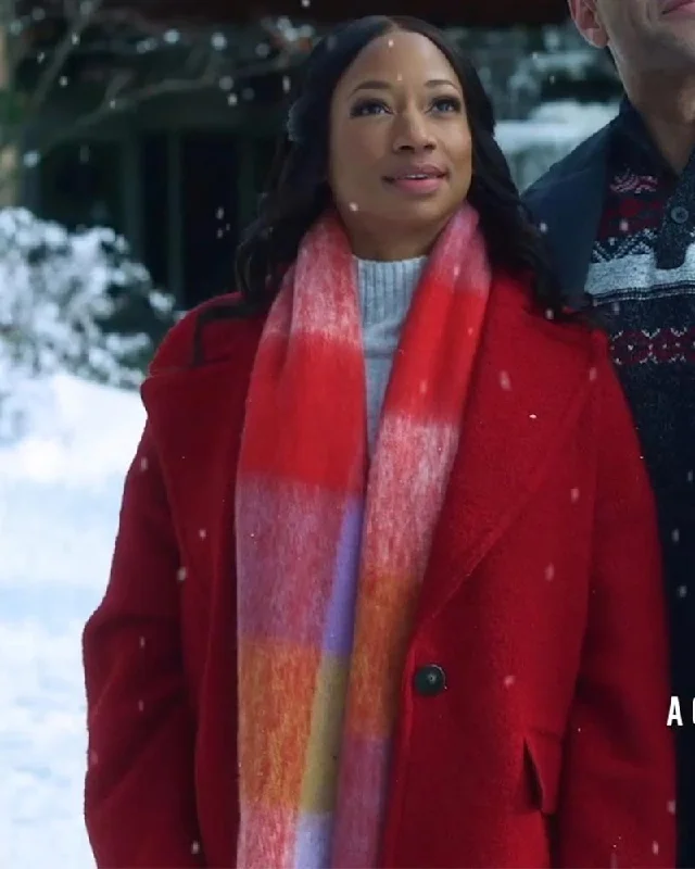 Monique Coleman Red Trench Coat Modern Trench Coat Design