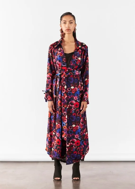 Peony Trench Coat With Slip Stylish Long Trench Coat