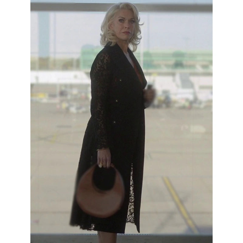 Rebecca Welton Ted Lasso S03 Black Trench Coat Soft Knit Trench Coat