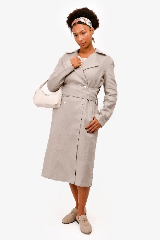 Remain Birger Christensen Brown Trench Coat Size 4 Elegant Long Trench Jacket