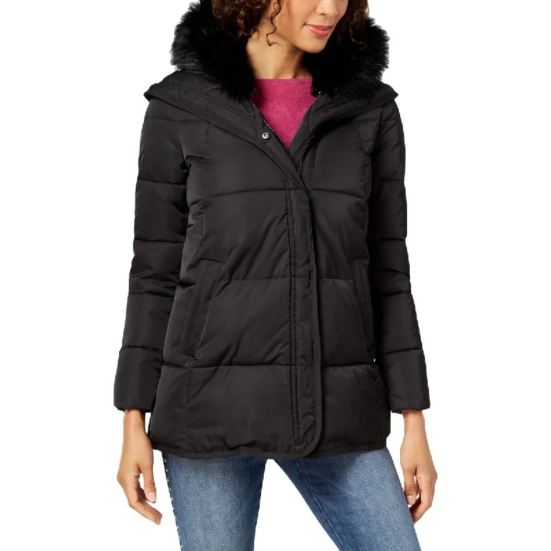 Tahari Womens Morgan Quilted Puffer Parka Coat Insulated Snow Jacket