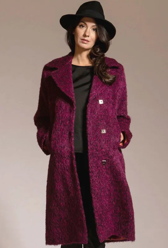 URBAN TRENCH · raspberry Trendy Puffer Trench Coat