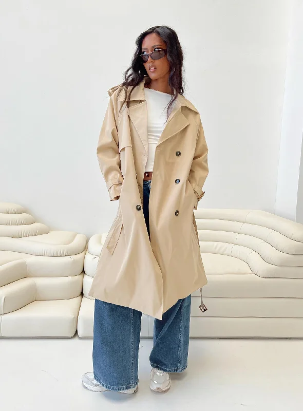 Westwind Trench Coat Natural Chic Plaid Trench Coat