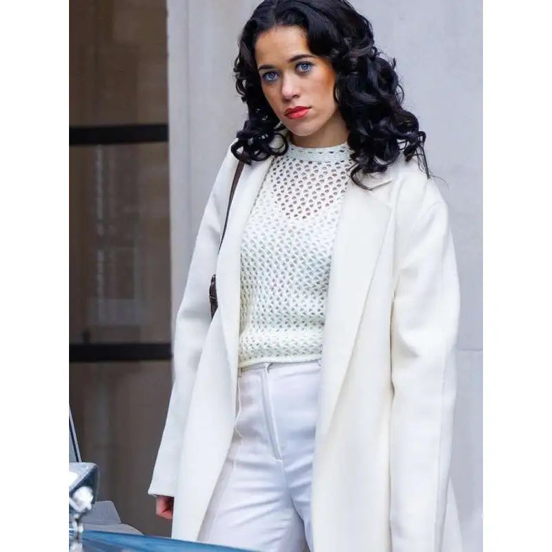 White Umi Myers Bob Marley One Love Trench  Coat Elegant Long Sleeve Trench