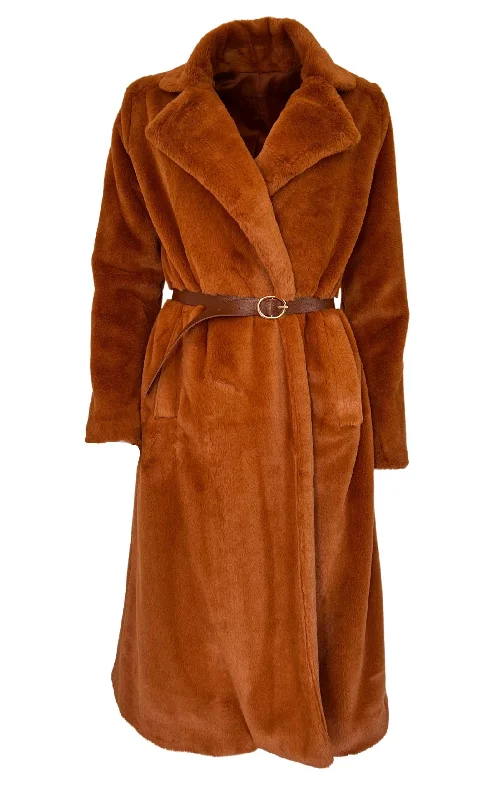 Plush Trench Coat Stylish Wool Blend Trench Coat