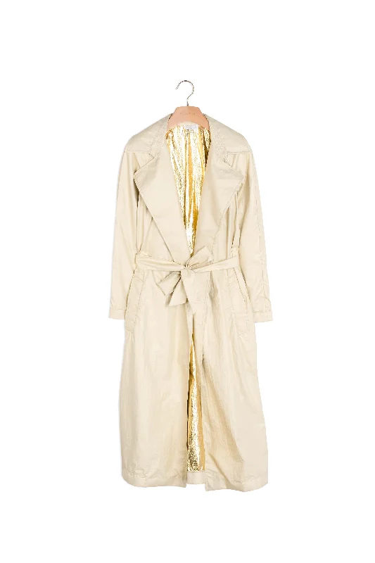 Trench fluide Warm Plaid Wool Trench