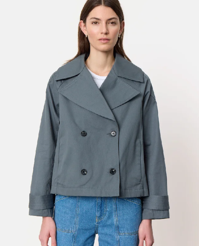 Levete Room Filis Slate Trench Coat Stylish Long Trench Coat