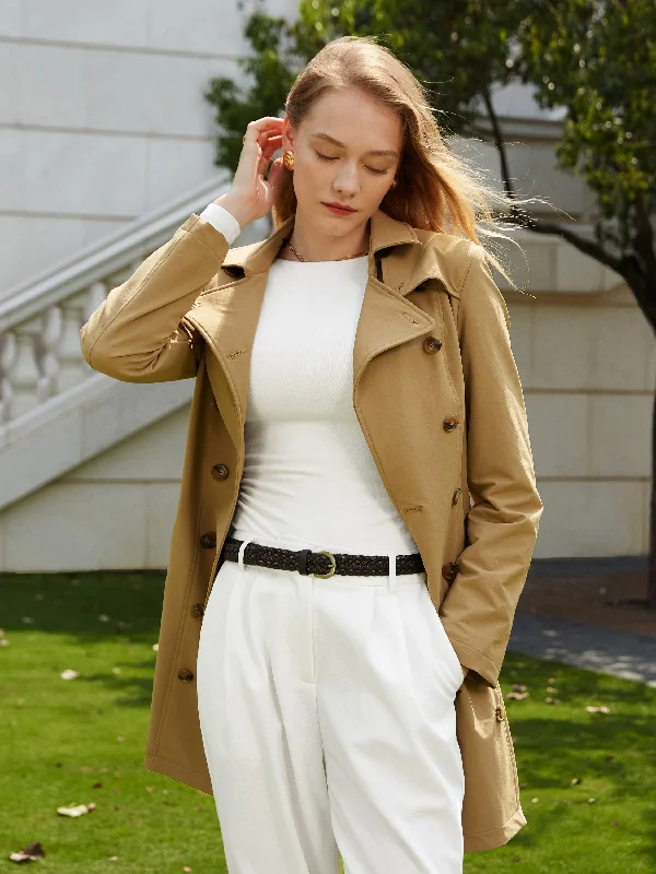 Matte Water-Repellent Trench Coat Trendy Soft Trench Coat