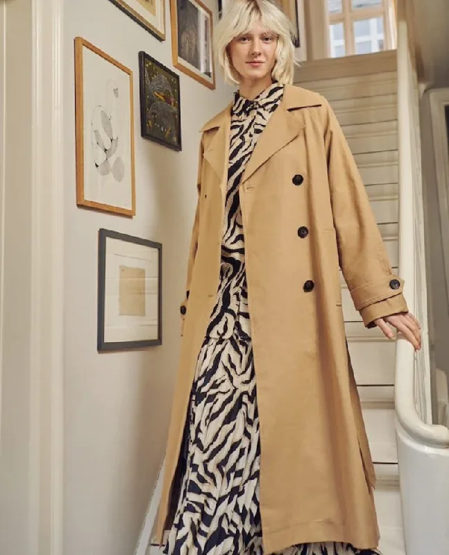 Part Two Solina Travertine Trench Trendy Double-Breasted Trench