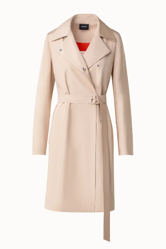 Water Repellent Silk Trench Coat Casual Oversized Trench Coat