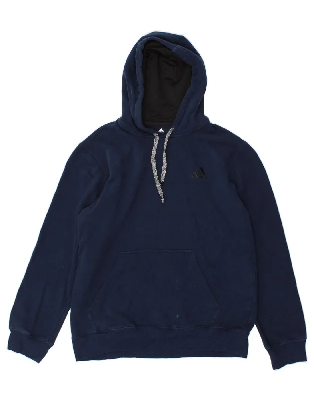 ADIDAS Mens Hoodie Jumper Medium Navy Blue Cotton Hoodie with Earth Tones Natural Calm ADIDAS Mens Hoodie Jumper Medium Navy Blue Cotton Hoodie with Earth Tones Natural Calm