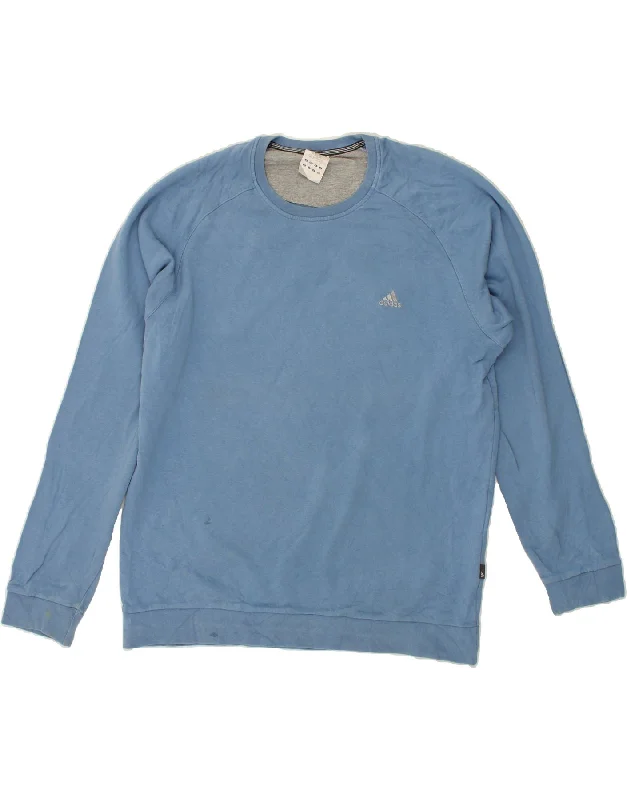 ADIDAS Mens Sweatshirt Jumper XL Blue Cotton Hoodie with Ribbed Hem Stretchable Secure ADIDAS Mens Sweatshirt Jumper XL Blue Cotton Hoodie with Ribbed Hem Stretchable Secure