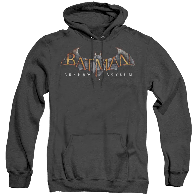 Batman Arkham Asylum Arkham Asylum Logo - Heather Pullover Hoodie