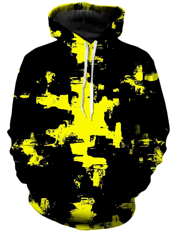 Black and Yellow Abstract Unisex Hoodie Hoodie with Raglan Sleeves Sporty Comfortable Black and Yellow Abstract Unisex Hoodie Hoodie with Raglan Sleeves Sporty Comfortable
