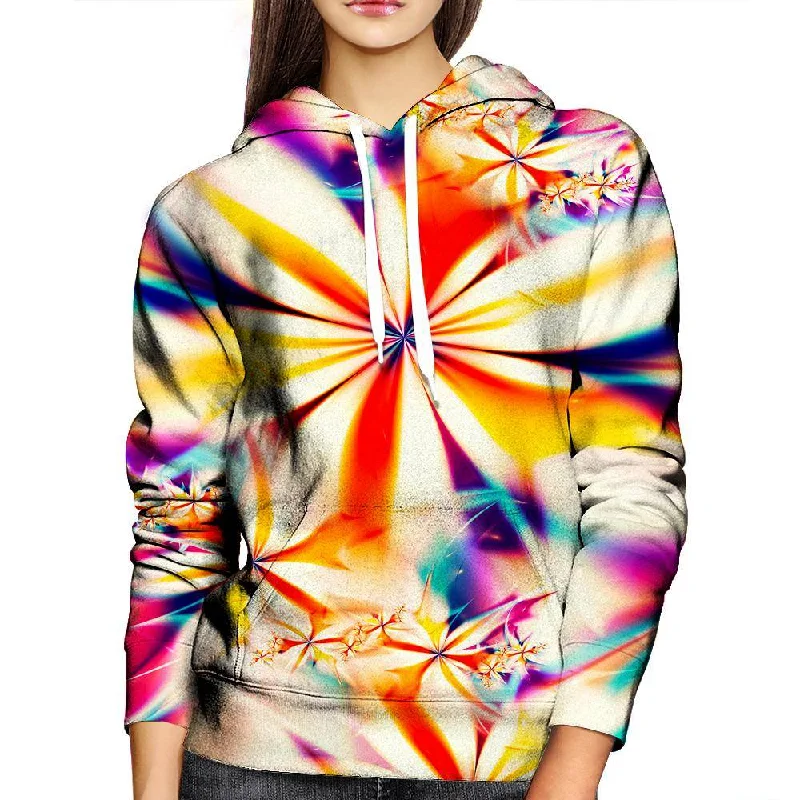 Blinding Flower Womens Hoodie Hoodie with Tied Waist Feminine Flattering