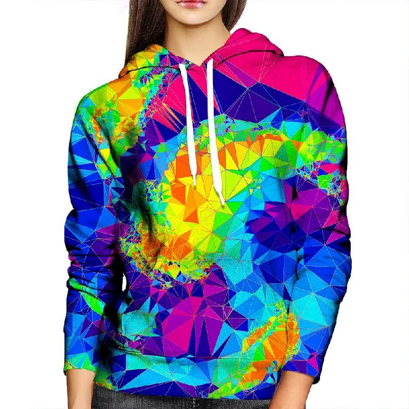 Crystals Womens Hoodie Hoodie with Side Slits Relaxed Casual