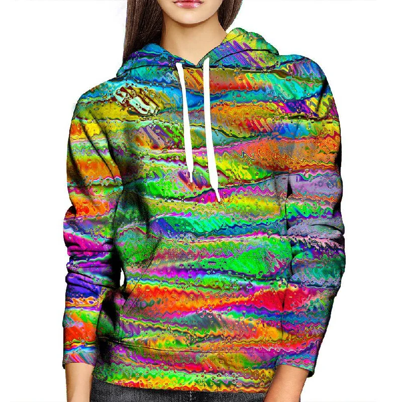 Distorted Colors Womens Hoodie Hoodie with Elastic Waist Stretchable Comfortable