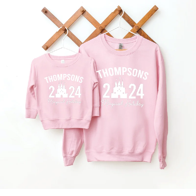 Family Magical Trip Summer Personalised Name & Year Sweatshirts Hoodie with Distressed Vintage Worn Family Magical Trip Summer Personalised Name & Year Sweatshirts Hoodie with Distressed Vintage Worn