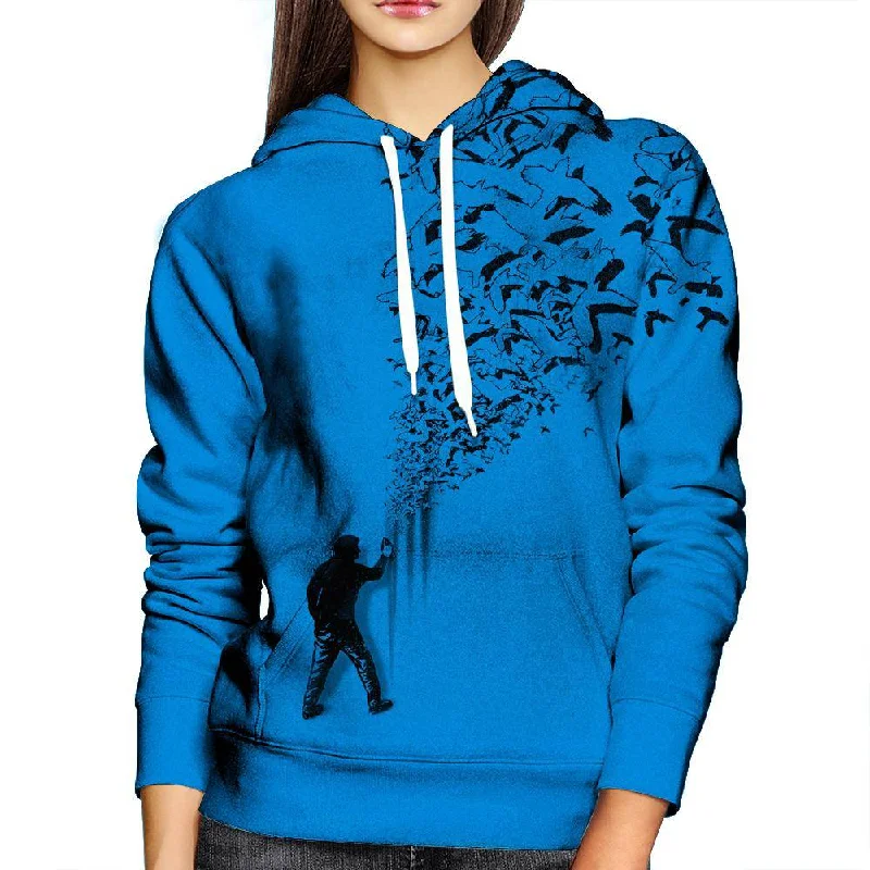 Flying High Womens Hoodie Hoodie with Hem Fringe Bohemian Relaxed