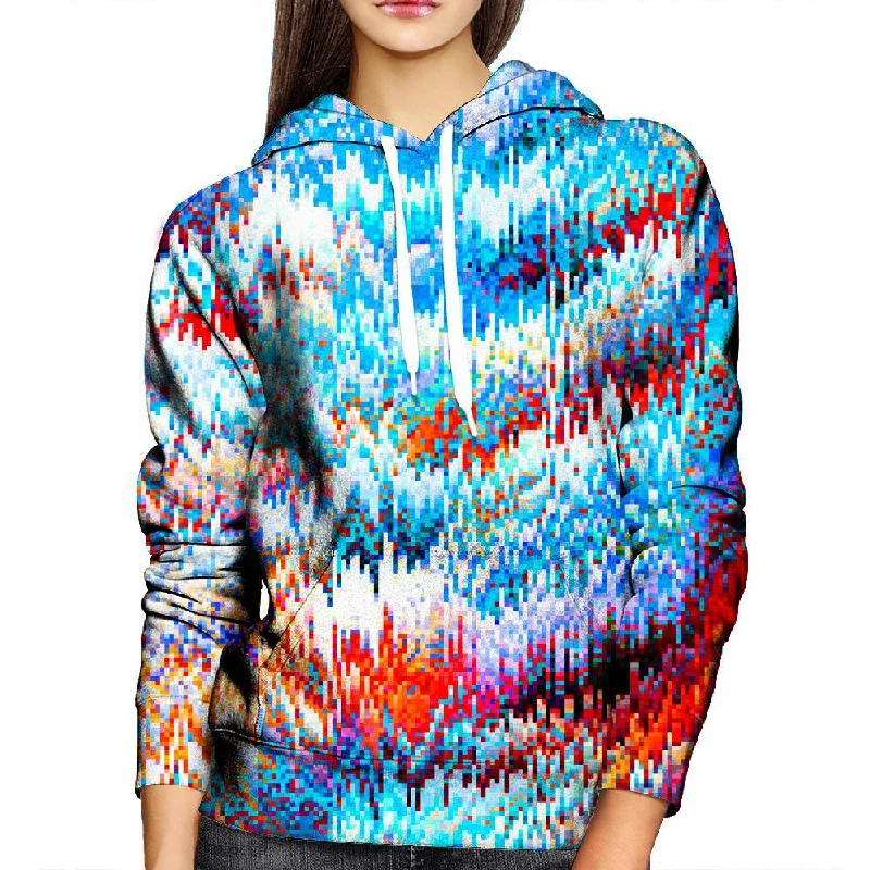 Forest Pixel Womens Hoodie Hoodie with Hem Patch Decorative Personalized