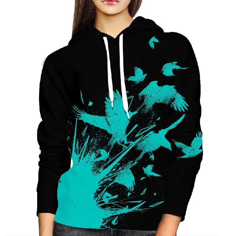 Fragments Womens Hoodie Hoodie with Hem Raw Edge Edgy Unfinished