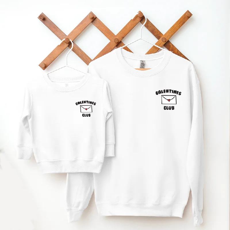 Galentines Club Matching Pocket Logo Sweatshirts Hoodie with Lining Warm Insulated