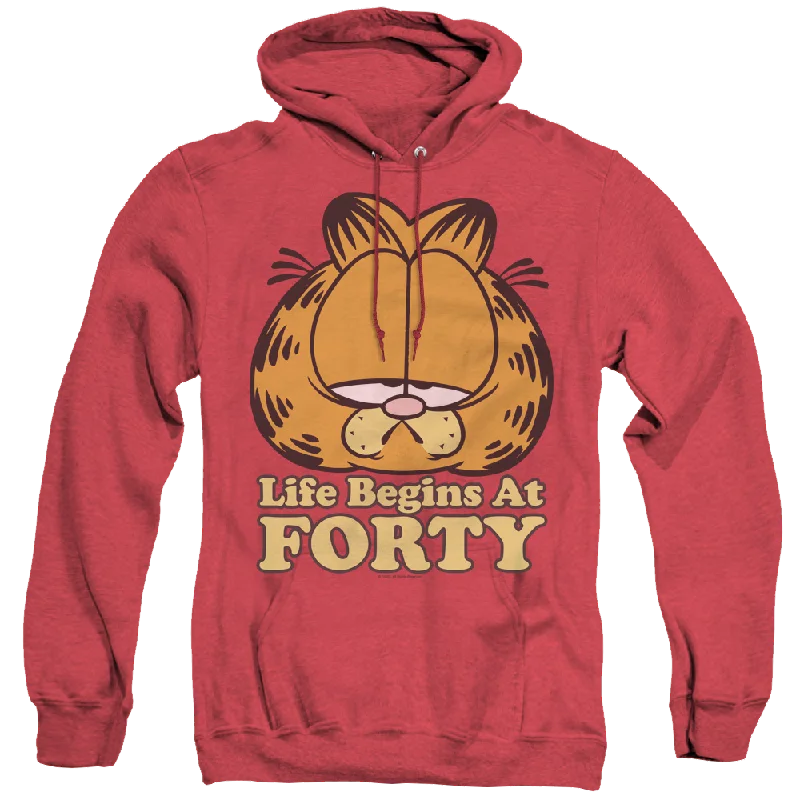 Garfield Life Begins At Forty - Heather Pullover Hoodie