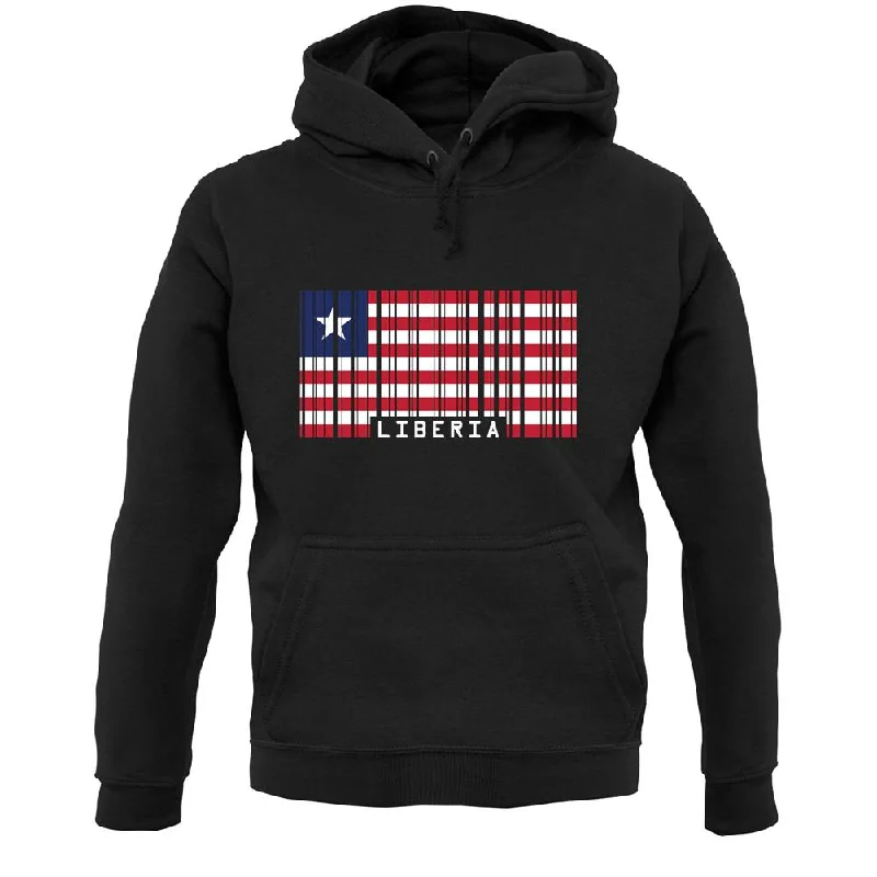 Liberia Barcode Style Flag Unisex Hoodie Hoodie with Half-Zip Sporty Casual