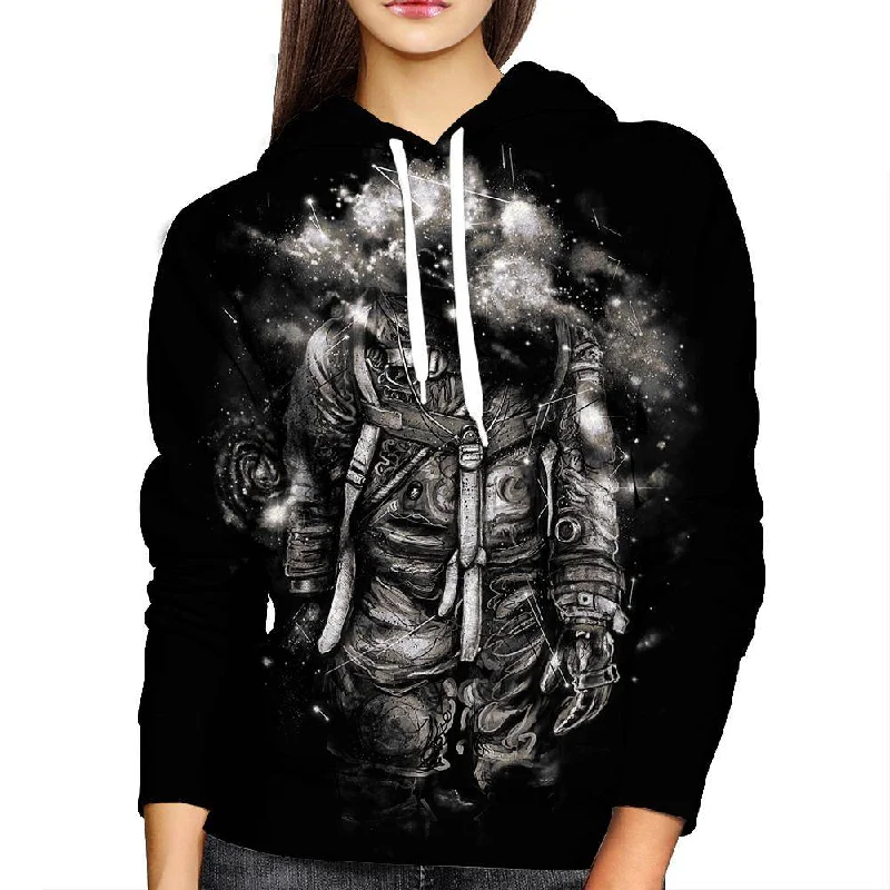 Lost In Cosmic Shades Womens Hoodie Hoodie with Mock Neck Collared Structured