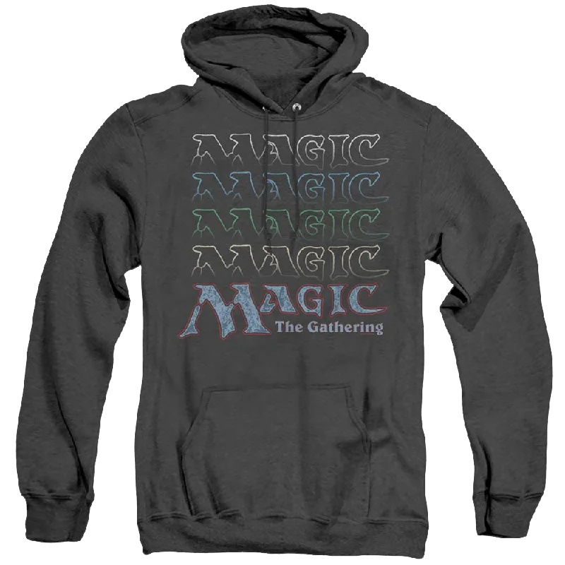 Magic The Gathering Retro Logo Repeat - Heather Pullover Hoodie Batwing Sleeve Top
