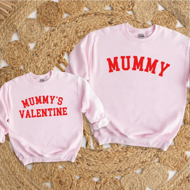 Mummy & Mummy's Valentine College Sweatshirts Hoodie with Hem Frayed Vintage Worn
