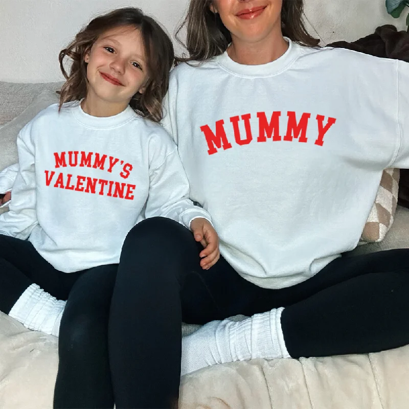 Mummy & Mummy's Valentine College Sweatshirts Hoodie with Monochrome Minimalist Simple Mummy & Mummy's Valentine College Sweatshirts Hoodie with Monochrome Minimalist Simple