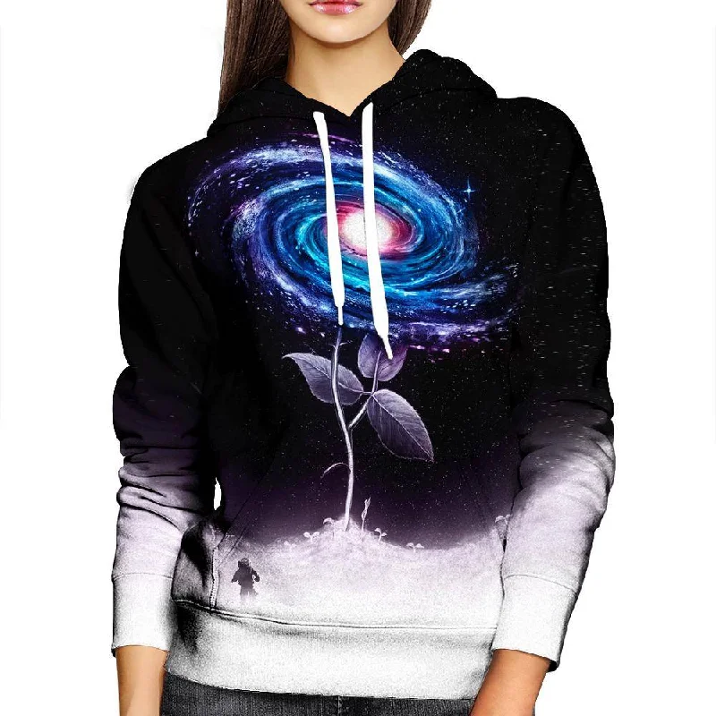 My Little Flower Womens Hoodie Hoodie with Tied Waist Feminine Flattering