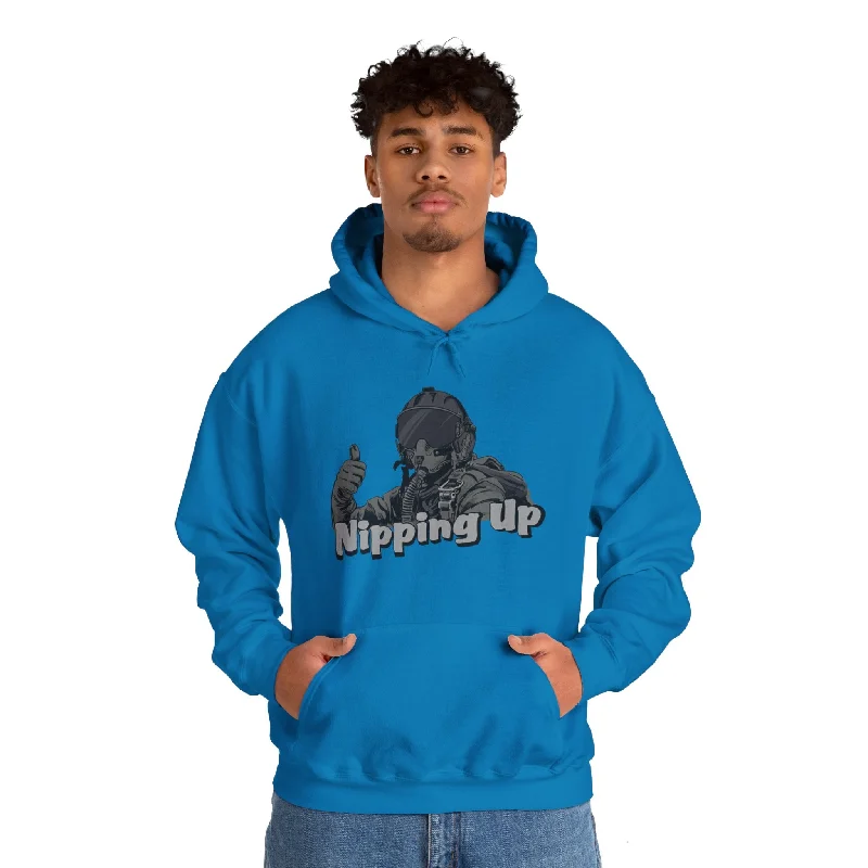 Nipping Up Fighter Pilot design Unisex Heavy Blend™ Hooded Sweatshirt Hoodie with Mesh Breathable Sporty Nipping Up Fighter Pilot design Unisex Heavy Blend™ Hooded Sweatshirt Hoodie with Mesh Breathable Sporty