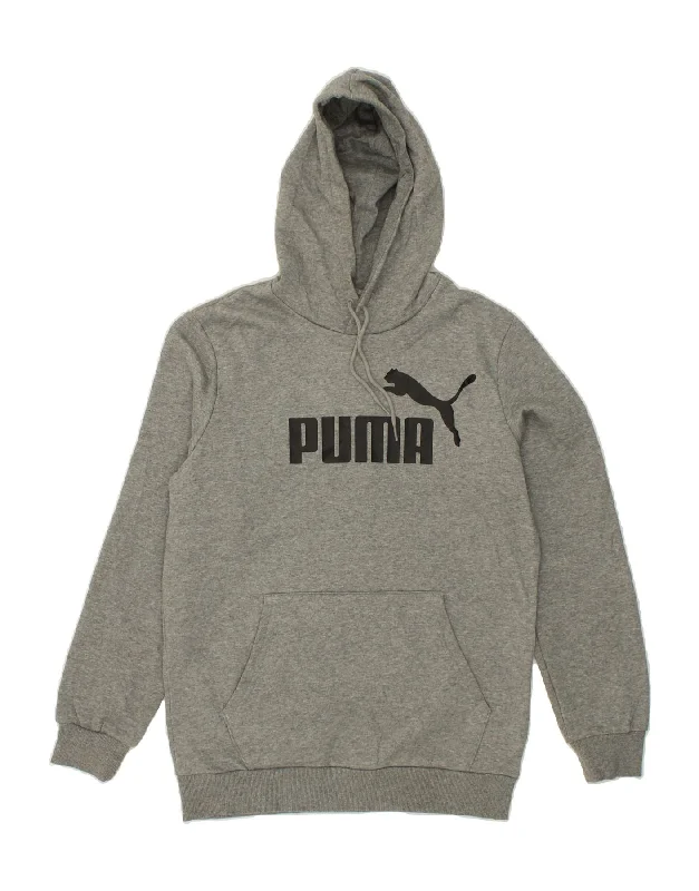 PUMA Mens Graphic Hoodie Jumper Small Grey Cotton Hoodie with Hood Adjustable Protection PUMA Mens Graphic Hoodie Jumper Small Grey Cotton Hoodie with Hood Adjustable Protection