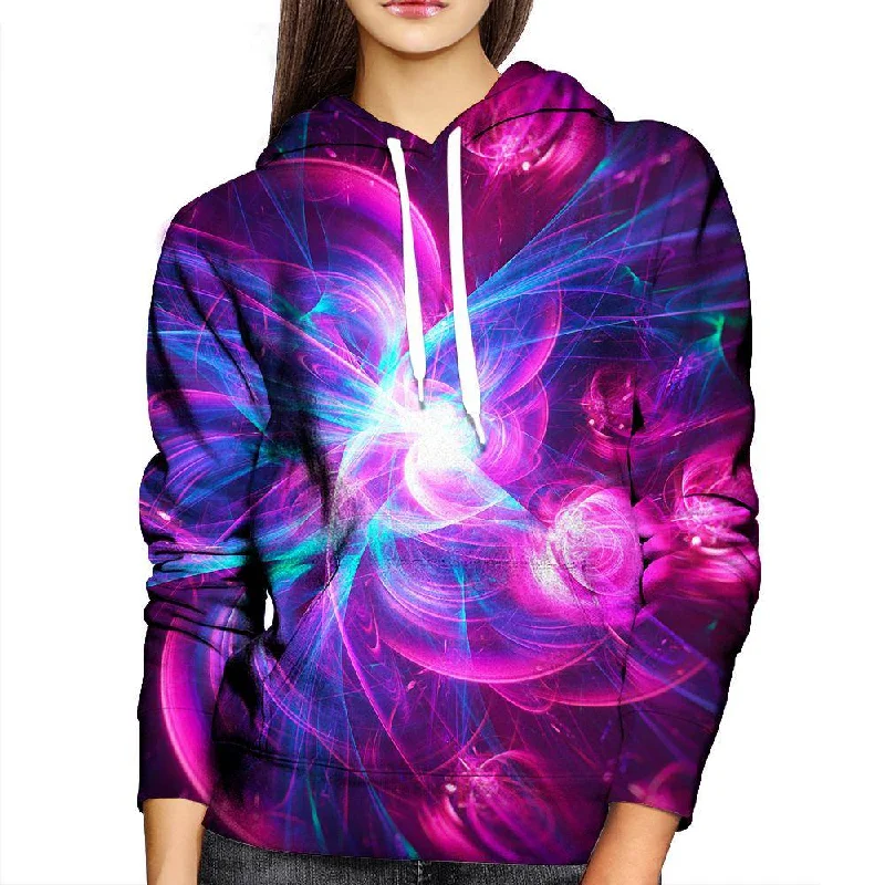 Purple Light Womens Hoodie Hoodie with Zipper Placket Modern Functional