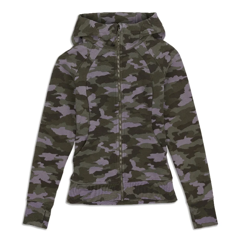 Scuba Full Zip Hoodie Hoodie with Front Slit Layering Stylish