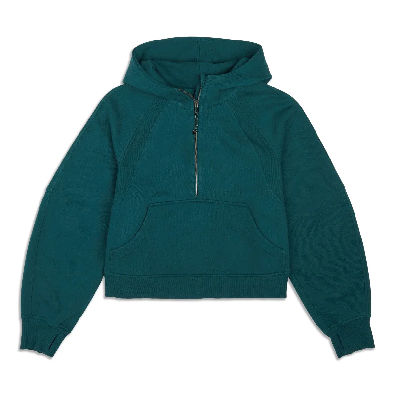 Scuba Oversized Half-Zip Hoodie - Resale Hoodie with Back Slit Movement Comfort