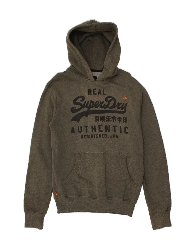 SUPERDRY Mens Graphic Hoodie Jumper Small Grey Cotton Hoodie with Print Artistic Unique SUPERDRY Mens Graphic Hoodie Jumper Small Grey Cotton Hoodie with Print Artistic Unique